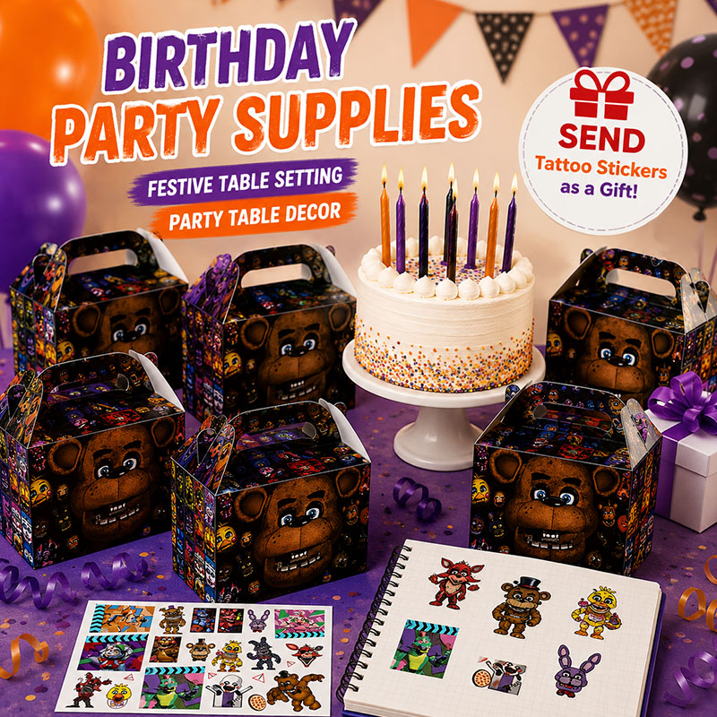 Party Games At Christmas - ชุดของขวัญธีม Five Nights At Freddy's กล่องกระดาษ