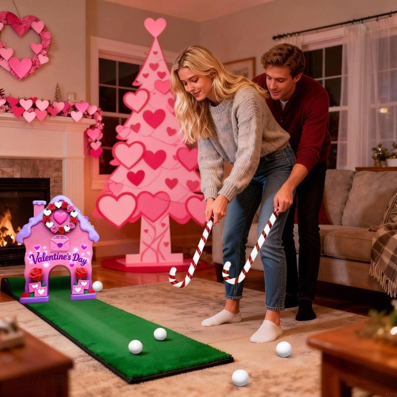 Party Games Golf - ชุดเกมกอล์ฟ Gingerbreads ปาร์ตี้วันหยุดวันวาเลนไทน์รวบรวมความบันเทิง A2UB