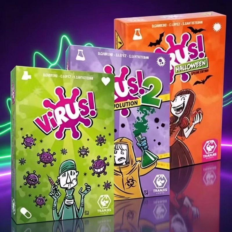 Party Games Youth - ชุดเกมการ์ดกลยุทธ์สำหรับครอบครัว ซีรีส์ไวรัส 1&2 และฮาโลวีน เกมกระดานสำหรับผู้ใหญ่ ปาร์ตี้