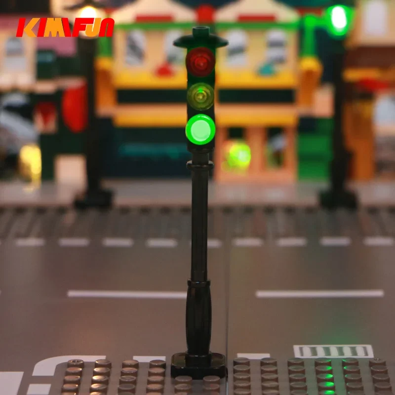 Lego Set Creator - 1 ชิ้น LED MOC Street รอบอัตโนมัติสัญญาณไฟจราจร
