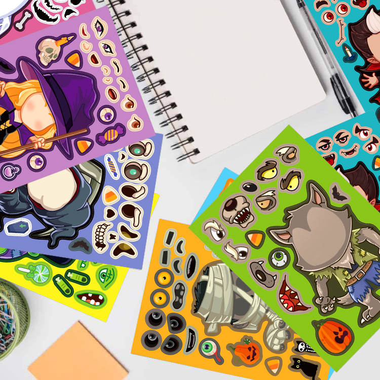 8 ชิ้น/แพ็คการ์ตูนฮาโลวีนสติกเ - Party Games Instagram บทวิจารณ์และราคา